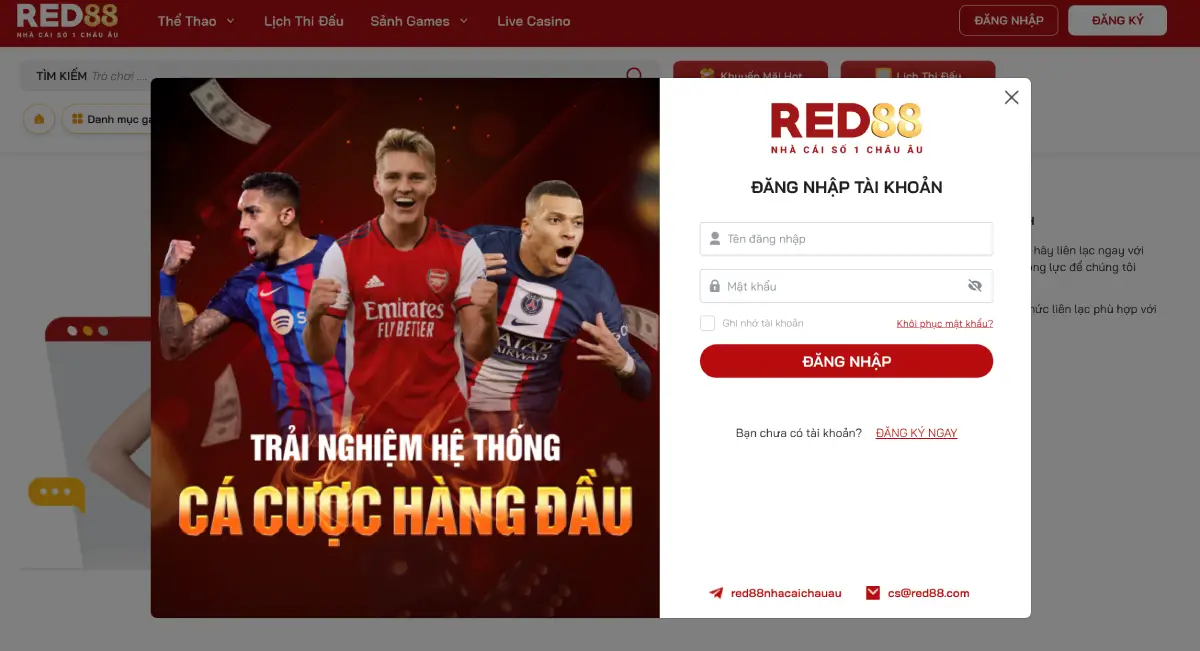 Hướng dẫn đăng nhập Red88 cho tân thủ Tỷ Lệ Kèo Nhà Cái