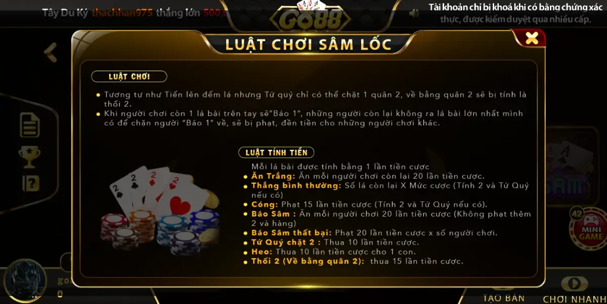 Thuat ngu pho bien trong game bai Sam Loc tai Ty Le Keo